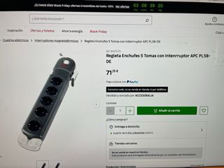 Regleta APC 5 enchufes con interruptor