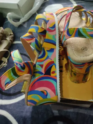 Sandalias Mujer Multicolor Talla 40 con cuña