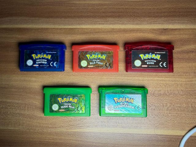 Lote 5 Cartuchos Pokémon GBA (Español)
