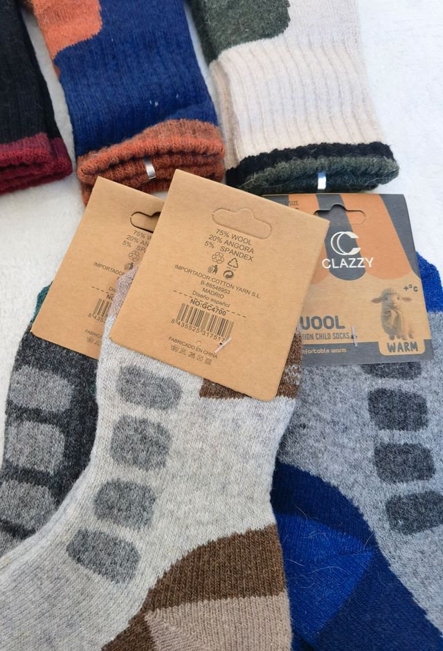 6 Pares Calcetines Lana Niños Talla 27-30