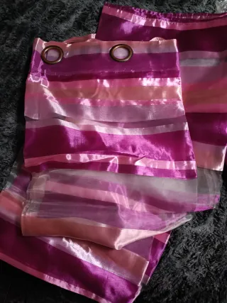 Cortinas Rayas Rosas y Moradas