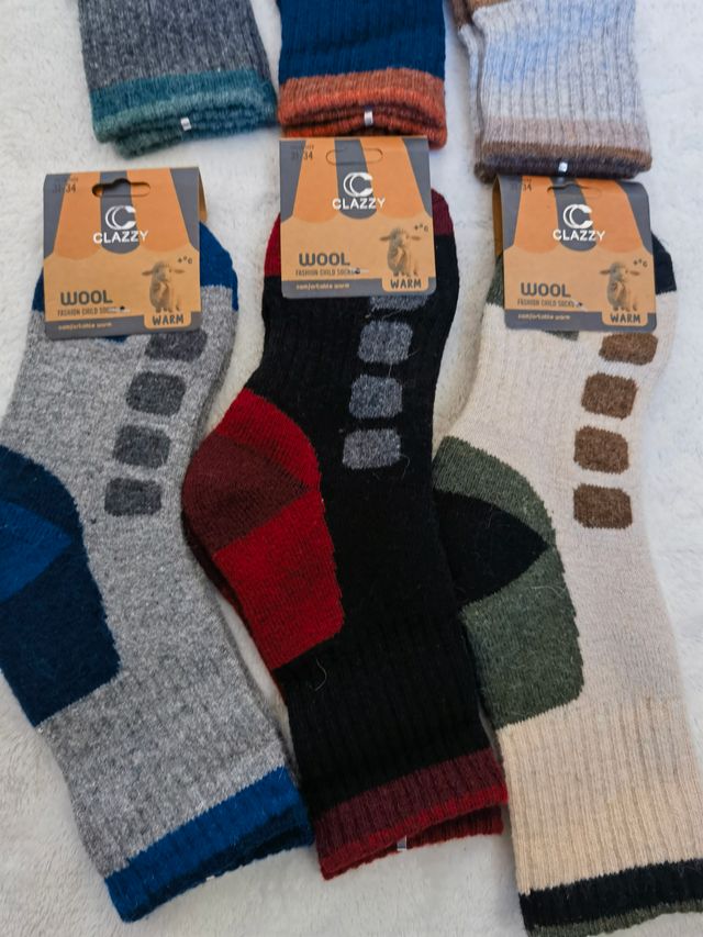 6 Pares Calcetines Lana Niño Talla 31-34