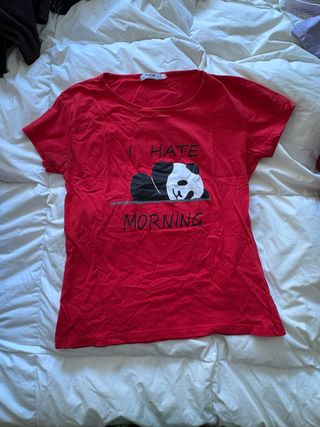 Camiseta Panda I Hate Morning Talla L