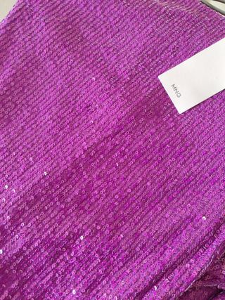 Vestido lentejuelas morado para fiestas, navidad