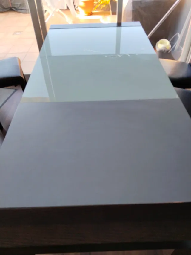 Mesa comedor extensible cristal (cubierta rajada)