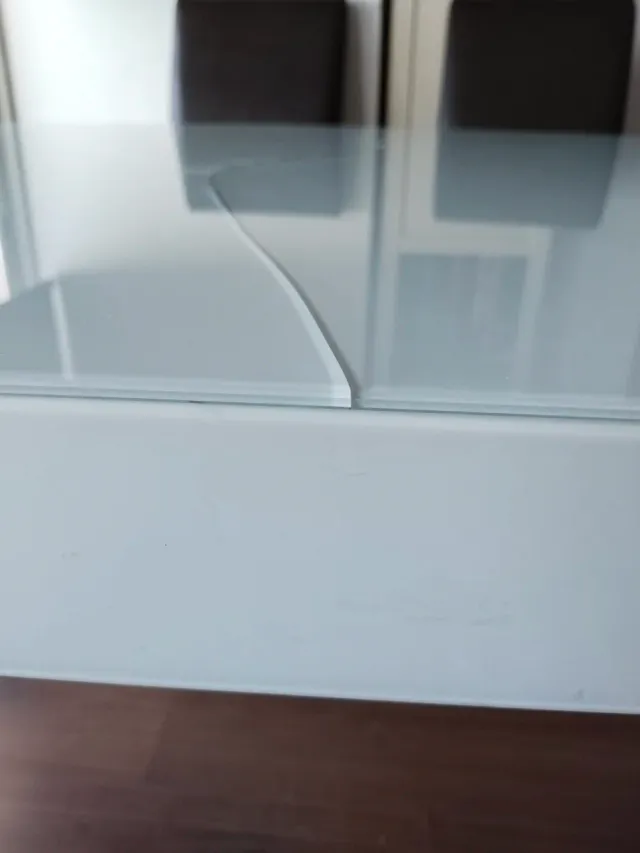 Mesa comedor extensible cristal (cubierta rajada)