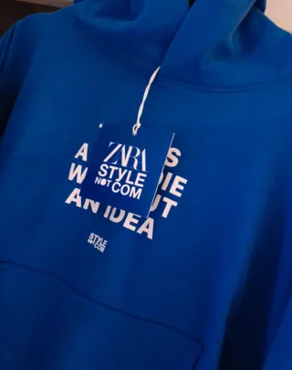 Sudadera Zara Azul Mujer