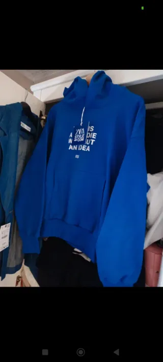Sudadera Zara Azul Mujer