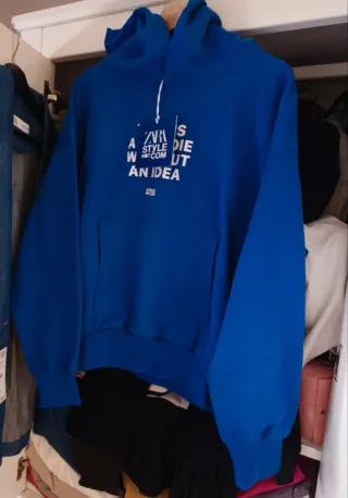 Sudadera Zara Azul Mujer