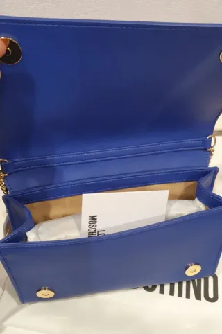 Bolso Love Moschino Azul Corazones Dorado