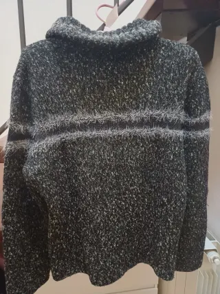 Cardigan melange con zip taglia M