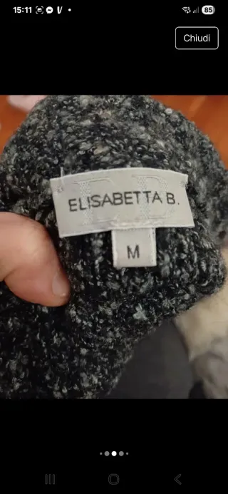 Cardigan melange con zip taglia M