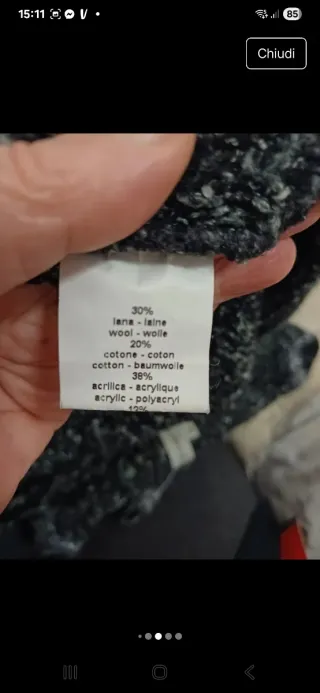 Cardigan melange con zip taglia M