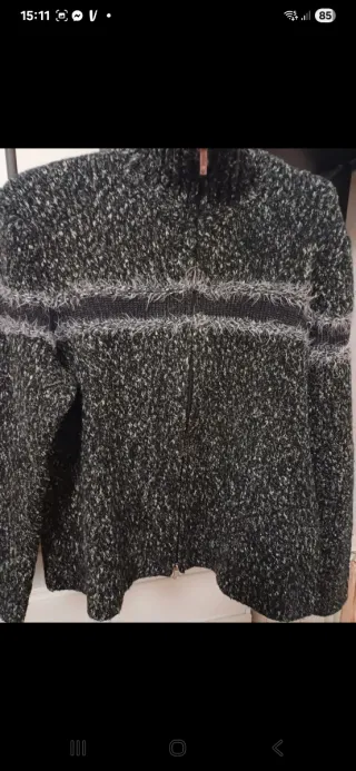 Cardigan melange con zip taglia M