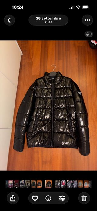 Guess Giubbotto Nero Lucido