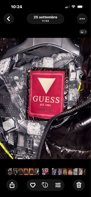 Guess Giubbotto Nero Lucido