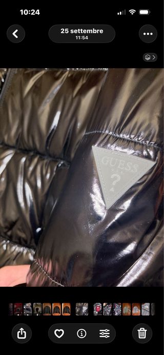 Guess Giubbotto Nero Lucido