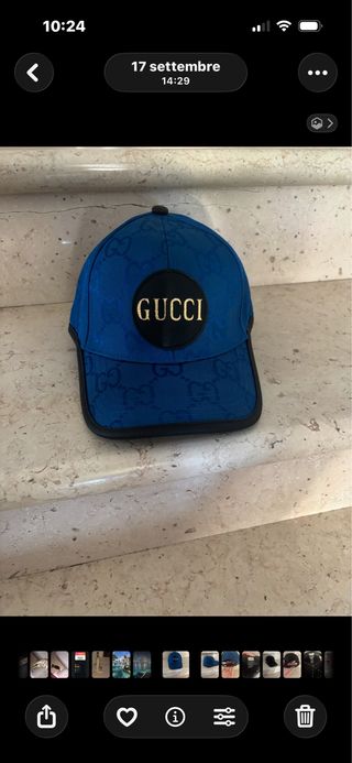 Cappellino Gucci Blu e Nero