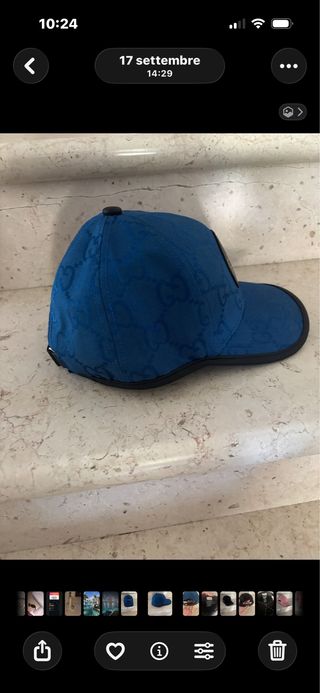 Cappellino Gucci Blu e Nero