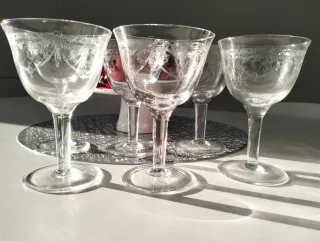 Set 6 Bicchieri Cocktail Vintage decorati