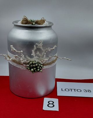 Bidoncino / Contenitore in metallo decorato