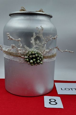 Bidoncino / Contenitore in metallo decorato