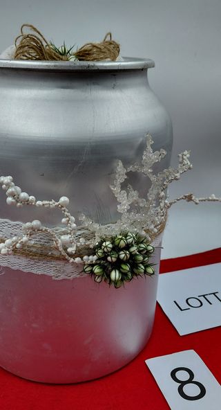 Bidoncino / Contenitore in metallo decorato