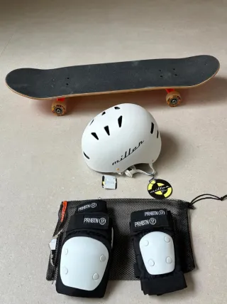 Monopatín Girl, Casco Miller y Rodilleras