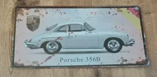Porsche 356B. Cartel de decoración de metal.