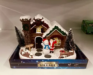 Scena Natalizia Magica con Luci e Musica