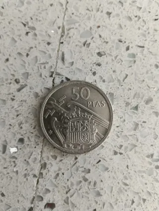 Moneda 50 Pesetas Franco 1957 E58 y billetes