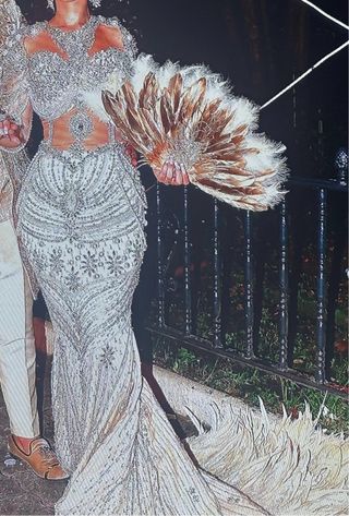 Vestido de Novia Gitana Dorado y Blanco