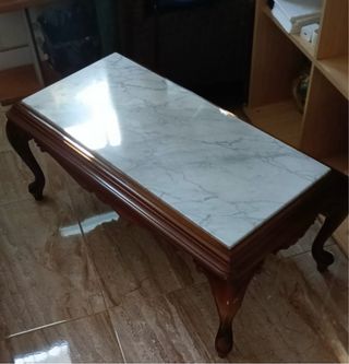 Tavolo da centro in marmo e legno