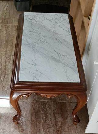 Tavolo da centro in marmo e legno