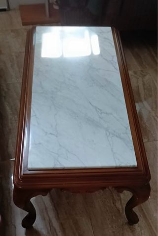 Tavolo da centro in marmo e legno