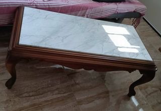 Tavolo da centro in marmo e legno