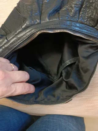 Bolso Uterqüe Negro Piel Cadena