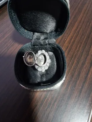 Anillo Plata Vintage Piedra Verde 1960 plata 925