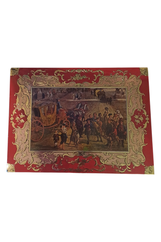 Scatola di latta vintage decorata