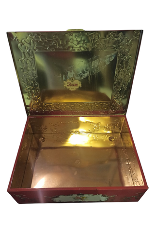 Scatola di latta vintage decorata