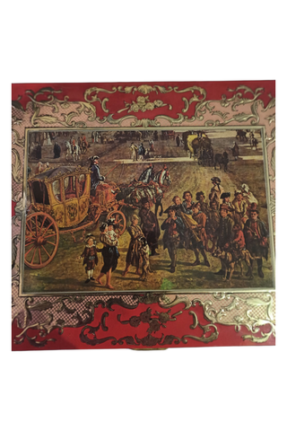 Scatola di latta vintage decorata