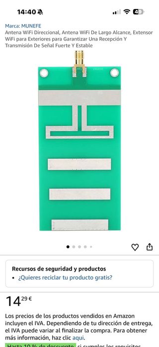 Antena WiFi MUNEFE Direccional Largo Alcance