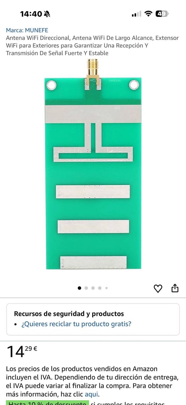 Antena WiFi MUNEFE Direccional de Largo Alcance