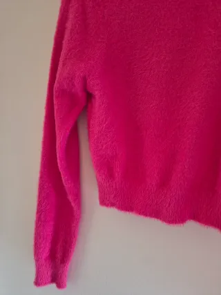 Jersey pelo rosa cuello alto talla S