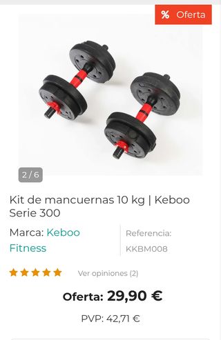 Kit de mancuernas Keboo Serie 300 10 kg con barras y discos