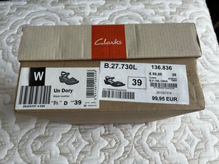 Sandalias Clarks Un Dory T.39 Piel Negras