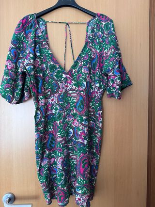 Blusa floral verde y rosa