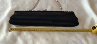 Bolso de fiesta antiguo negro y plateado.e Vintage