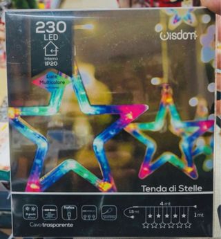 Catena luminosa 230 LED Stelle Multicolore
