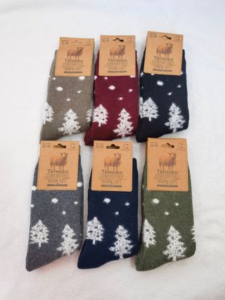 6 Pares Calcetines Térmicos Lana Mujer Talla 35-40